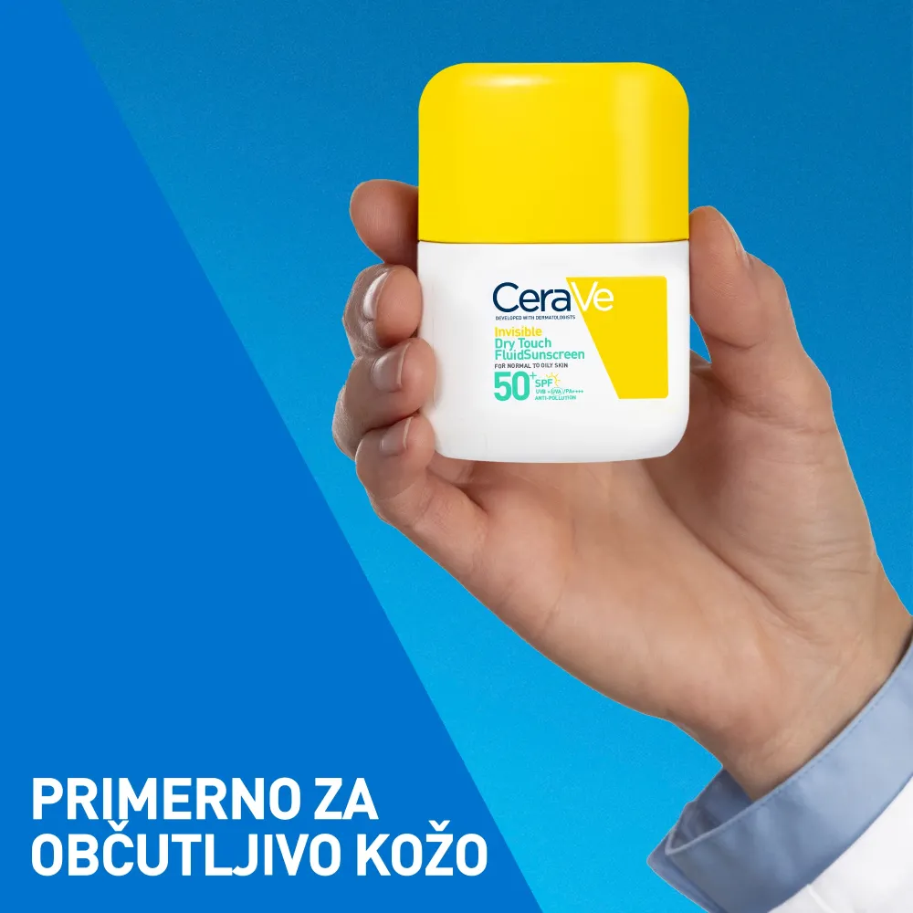 CeraVe Sun, nevidni vlažilni fluid za zaščito pred soncem Dry Touch - ZF50+ (50 ml)